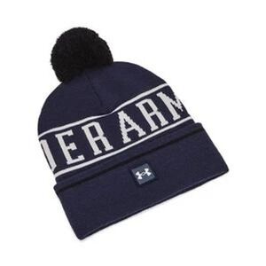 Under Armour Men's Halftime Pom Logo Beanie Midnight Navy / Summit One Size NEW